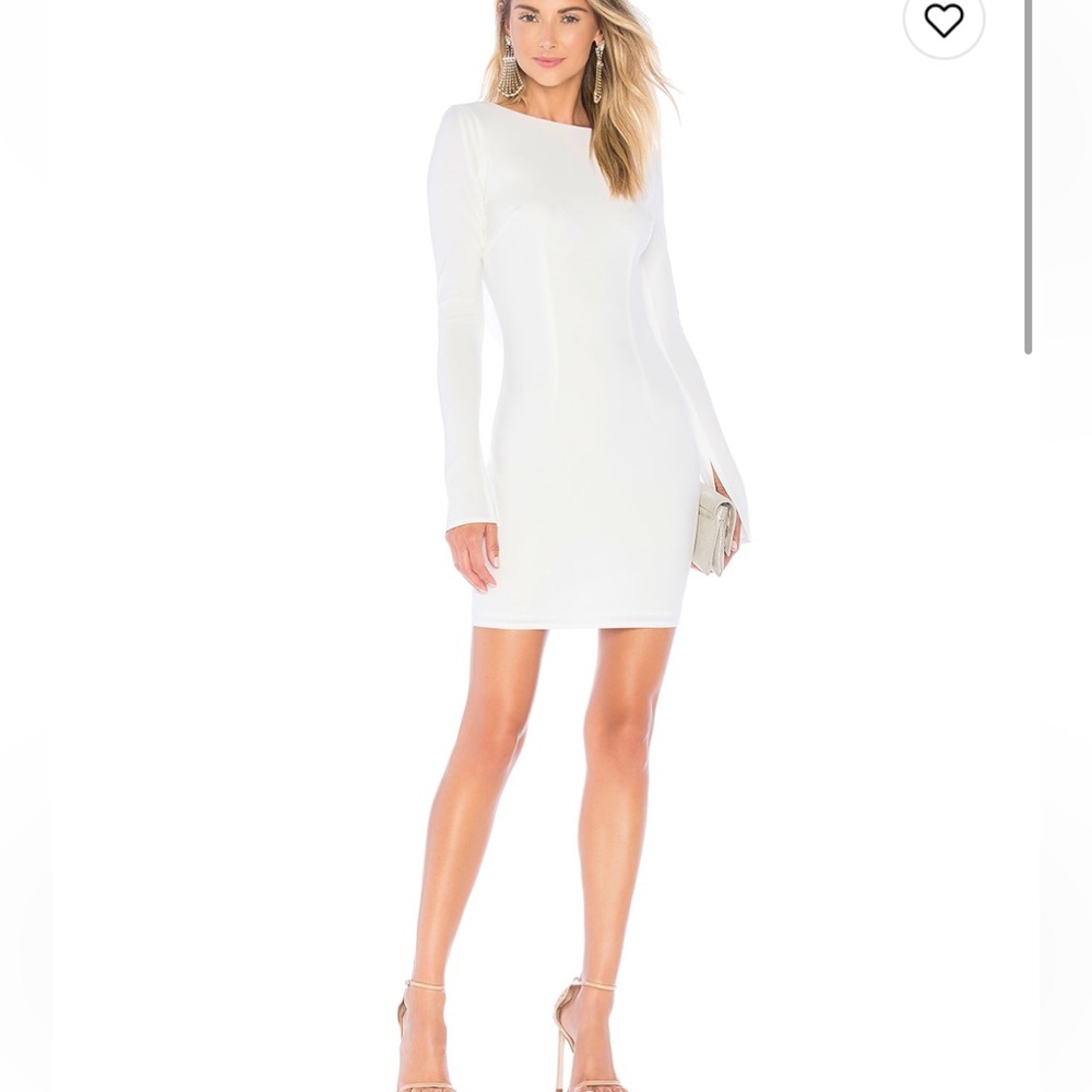 Katie May Revolve Elegant White Long-Sleeve Dress with open back